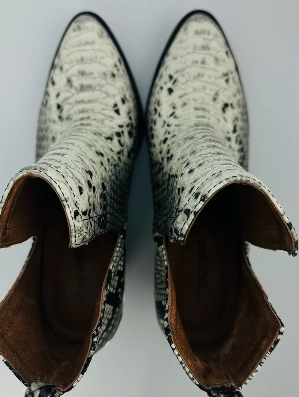 Jeffrey Campbell Snake Skin Ankle Boots. Cowboy boots